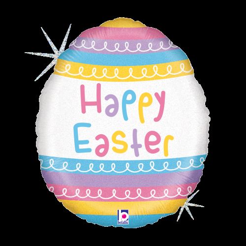 [G36931GH-P-FR] Pastel Stripes Easter 18" - Grabo