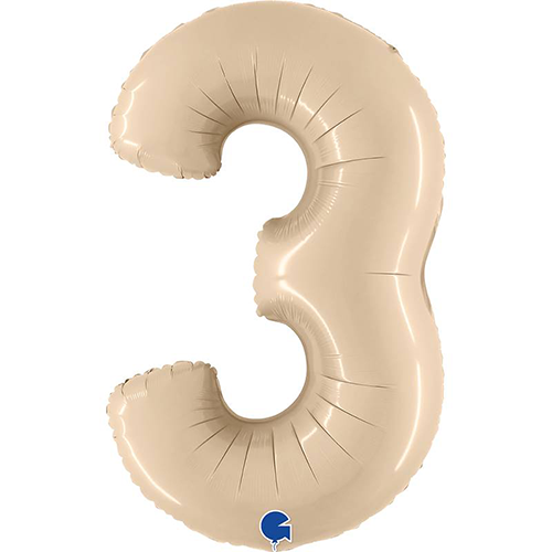 [G400300SCR-P] Chiffre '3' Satin Cream 40" - Grabo