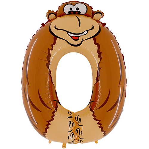 [G40-OWE-P] 40" Number Animaloons 'O' Gorille - Grabo - FDS