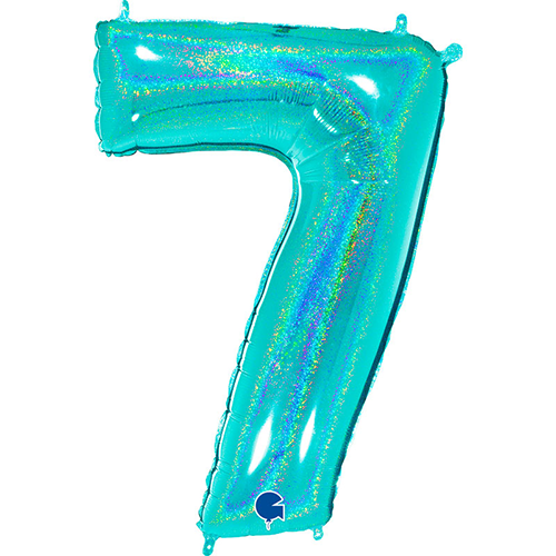 [G777GHTI-P] Chiffre '7' Glitter Holo Tiffany 40" - Grabo