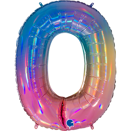[G810RH-P] Chiffre '0' Colourful Rainbow 40" - Grabo