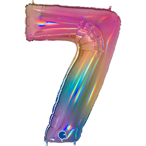 [G817RH-P] Chiffre '7' Colourful Rainbow 40" - Grabo