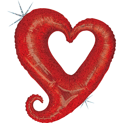 [G85125H-P] Chaine de Coeurs Holo Red 37" - Grabo