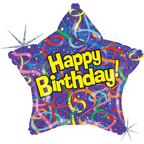 [G85350H-P] Birthday Purple Étoile Holo 19" - Grabo