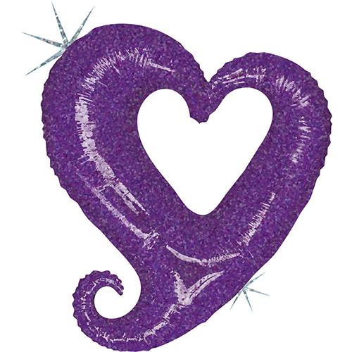 [G85542H-P] Chaine de Coeurs Violet 37" - Grabo