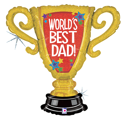 [G85885H-P] World's Best Dad Trophy 33" - Grabo