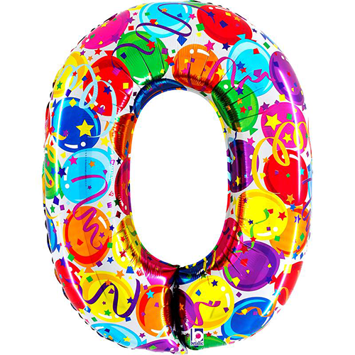 [G85940-P] Number 0 Party Megaloon 40" - Grabo