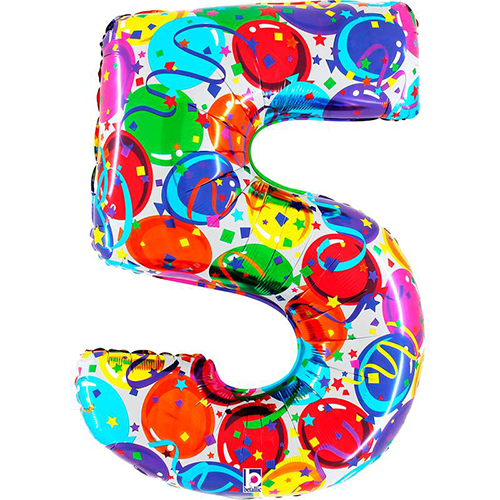 [G85945-P] Number 5 Party Megaloon 40" - Grabo