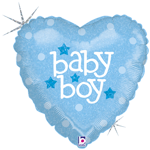 [G86601H-P] Baby Heart Boy Holo 18" - Grabo