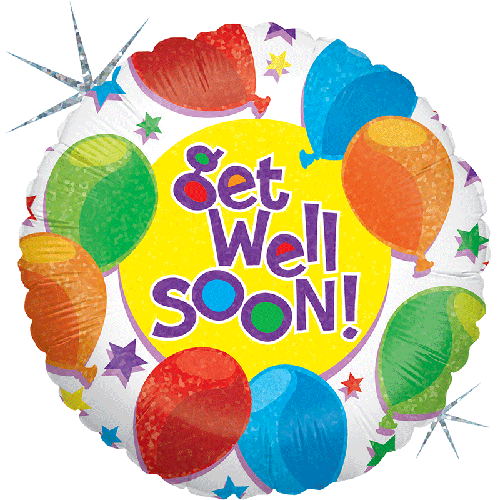 [G86756H-P] Balloons And Étoiles Get Well 18" - Grabo