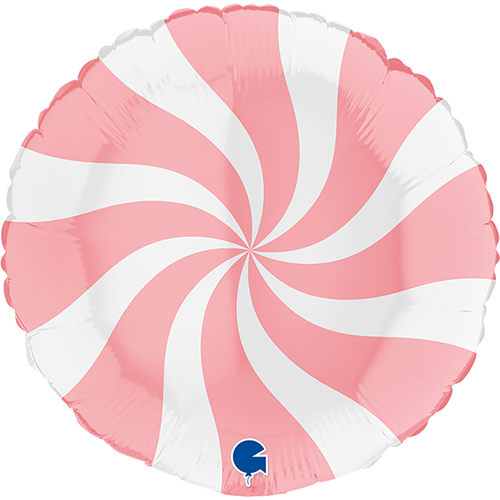 [GG018M03WHPK] Rond Swirly White Matte Pink 18" emballé- Grabo