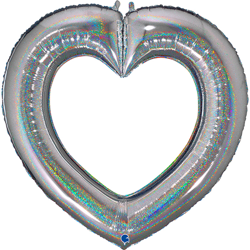 [GG75769GHS-P] 41" Linky Heart Glitter Silver - Grabo - FDS