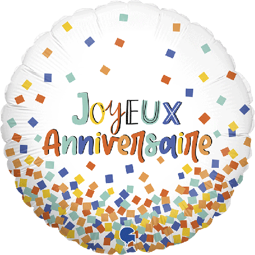 [GG78156-P] Joyeux Anniv Confettis 18" - Grabo FDS