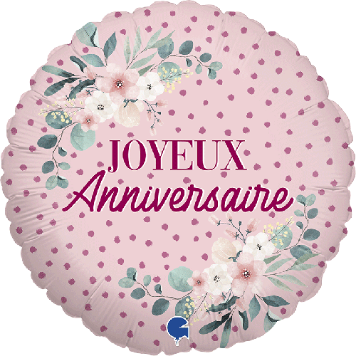 [GG78157-P] Joyeux Anniv Fleurs 18" - Grabo FDS