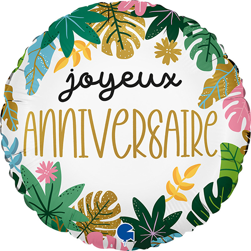 [GG78213-P] Joyeux Anniversaire Tropical 18" - Grabo
