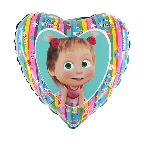 [GL18034-P] Alu Coeur 18" Masha Et L'Ours Rainbow - Licence