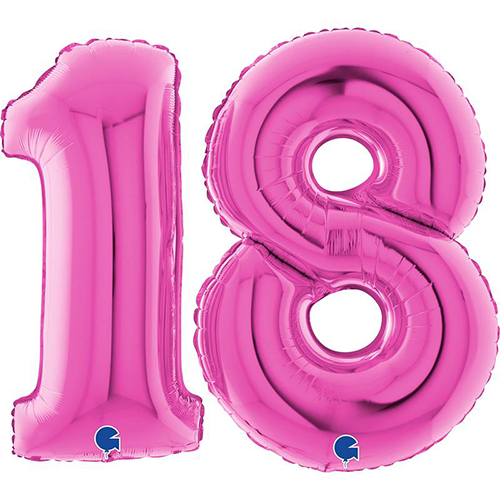 [GSET18F40-P] Set De Ballons 40" Chiffre 18 Fuchsia - Grabo