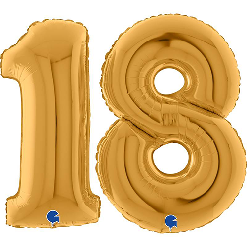 [GSET18G40-P] Set De Ballons 40" Chiffre 18 Dorée - Grabo