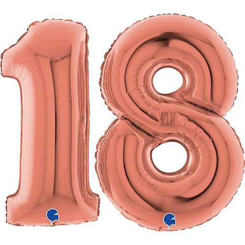 [GSET18RG40-P] Set De Ballons 40" Chiffre 18 Rose Gold - Grabo