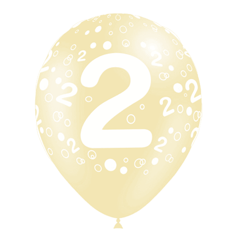 [11202*8] 8 Ballons Hg112 Chiffre 2 Tat Assortis 12" - Balloonia