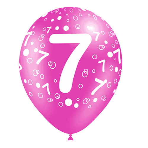 [11207*8] 8 Ballons Hg112 Chiffre 7 Tat Assortis 12" - Balloonia