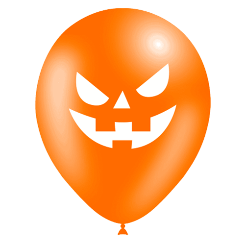 [112P24103*8] 8 Ballons Hg112 Orange Imprimé Citrouille 12" - Balloonia