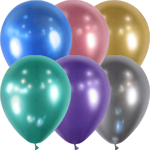 [HG112-50B-FR] 50 Ballons 12" Assortis Brillant - Balloonia