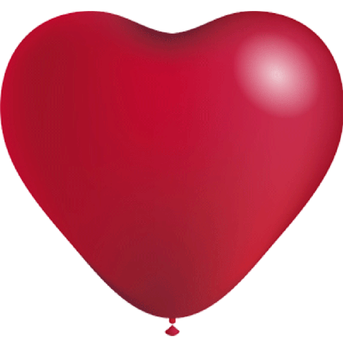 [HG80COEURP25] 100 Ballons Coeur Latex 10" Standard Rouge - Balloonia