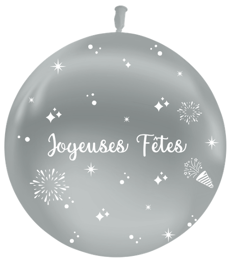 [T3-07M93] Géant Joyeuses Fêtes Metal Argent M93 Sens Air