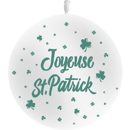[U35002P20-FR] 1 Bal 3' 90Cm Joyeuse Saint Patrick Blanc Air