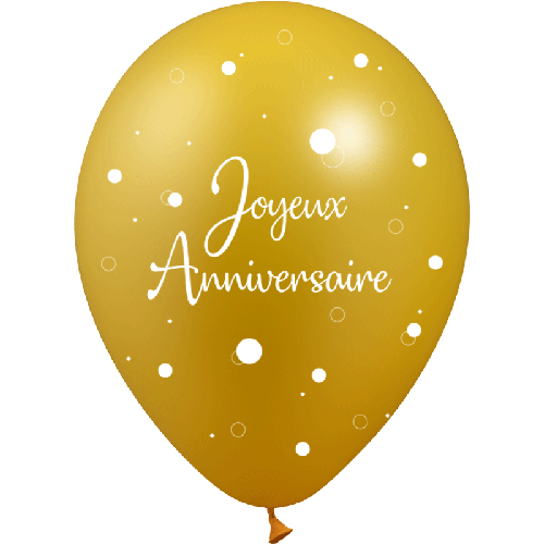[U45009M94] 8 Ballons 30Cm Anniversaire Confetti Or – Balloonia