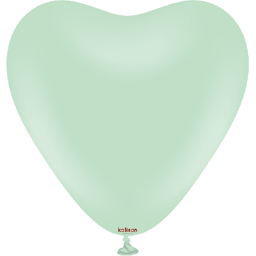 [11330043] 12" Heart Macaron Green 25ct FDS - Kalisan