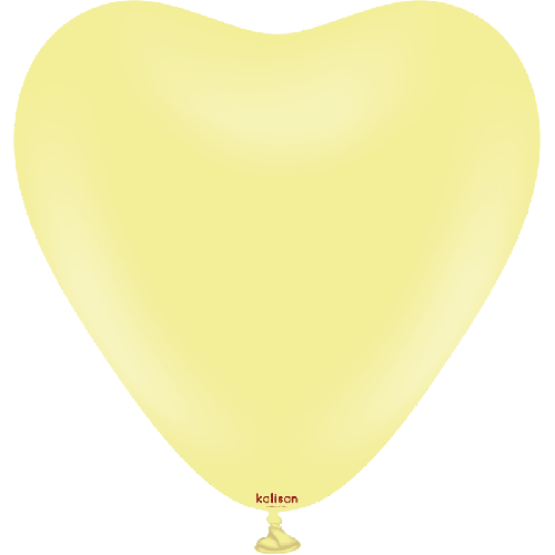 [11330053] 12" Heart Macaron yellow 25ct FDS - Kalisan