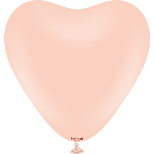 [11330063] 12" Heart Macaron Salmon 25ct FDS - Kalisan