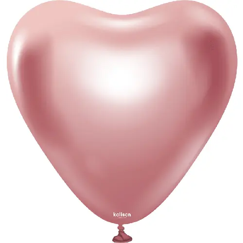 [11350033] 12" Heart Mirror Pink Latex 25ct - Kalisan