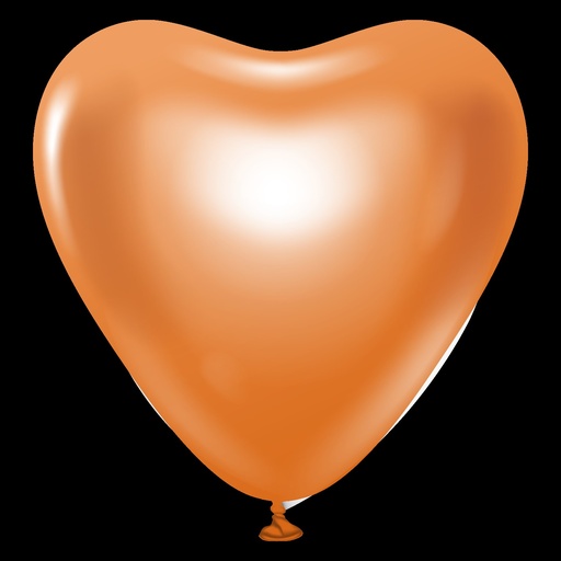 [11350083-FR] 12" Heart Mirror Copper Latex 25 Bal- Kalisan