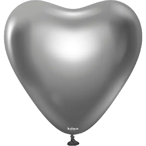 [11350093] 12"  Heart Mirror Space Gray Latex 25ct FDS - Kalisan