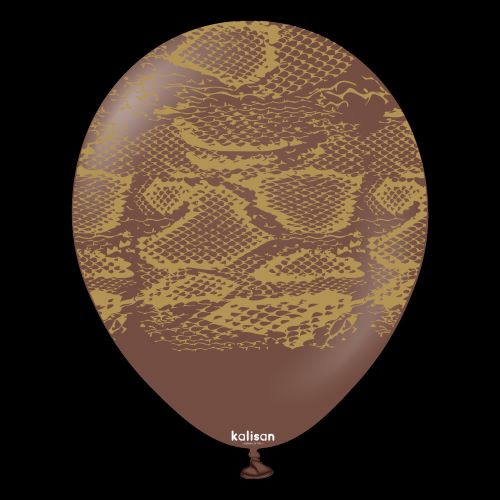 [21255813-FR] 12"  Chocolate Brown Imprimé Safari Snake 25 Bal- Kalisan