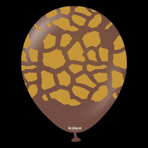 [21255863-FR] 12"  Chocolate Brown Imprimé Girafe 25 Bal- Kalisan