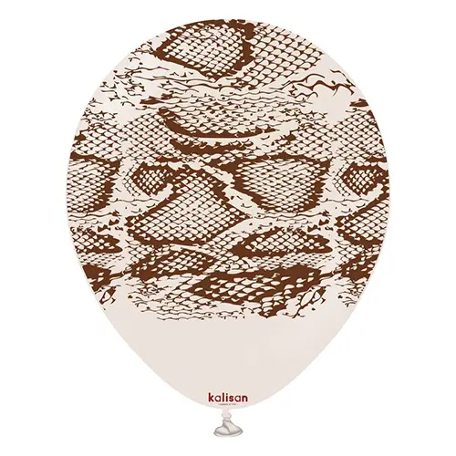 [21257033] 12"  WHITE SAND imprimé SAFARI SNAKE 25ct - Kalisan