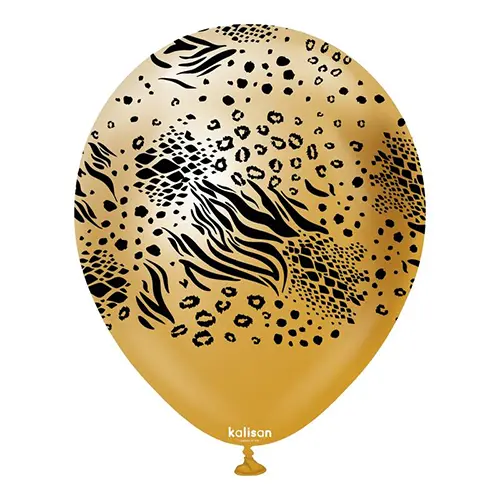 [21257423] 12"  Mirror GOLD imprimé SAFARI MUTANT 25ct - Kalisan