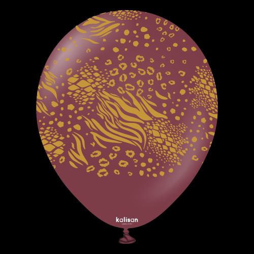 [21257523-FR] 12"  Burgundy Imprimé Safari Mutant 25 Bal- Kalisan
