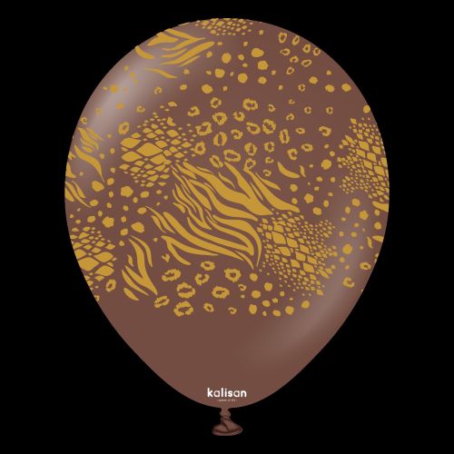 [21257553-FR] 12"  Chocolate Brown Imprimé Safari Mutant 25 Bal- Kalisan