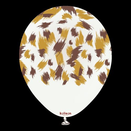 [21258183-FR] 12"  White Imprimé Safari Savanna 25 Bal- Kalisan