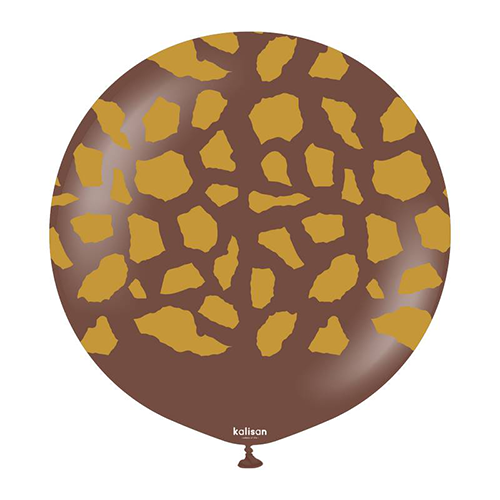 [22455867-FR] 24" Chocolate Brown Imprimé Girafes 1Ct - Kalisan