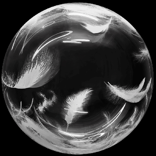 [BBQ014-7] Printed Single Color Bubble Blanc 18" Feathers