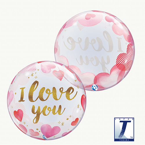 [TK00028] Bubble I Love You Paper Hearts 22" - Takarakosan