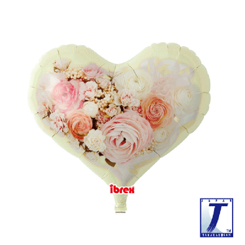 [TK0201313405] 14" Jelly Heart Ivoire Princess Bouquet - Takarakosan