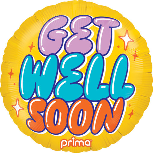 [PF-0059-9] Poche de 6 Alu 9" Get Well Soon Bubble Letters