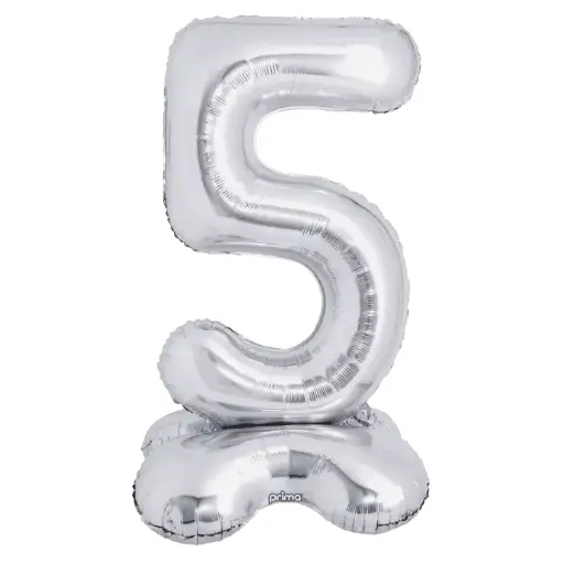 [PF-SVST5-40] 1 alu 40" Argent Standing Chiffre '5' - Prima